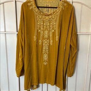 Johnny Was Gold Embellished Relaxed Tunic